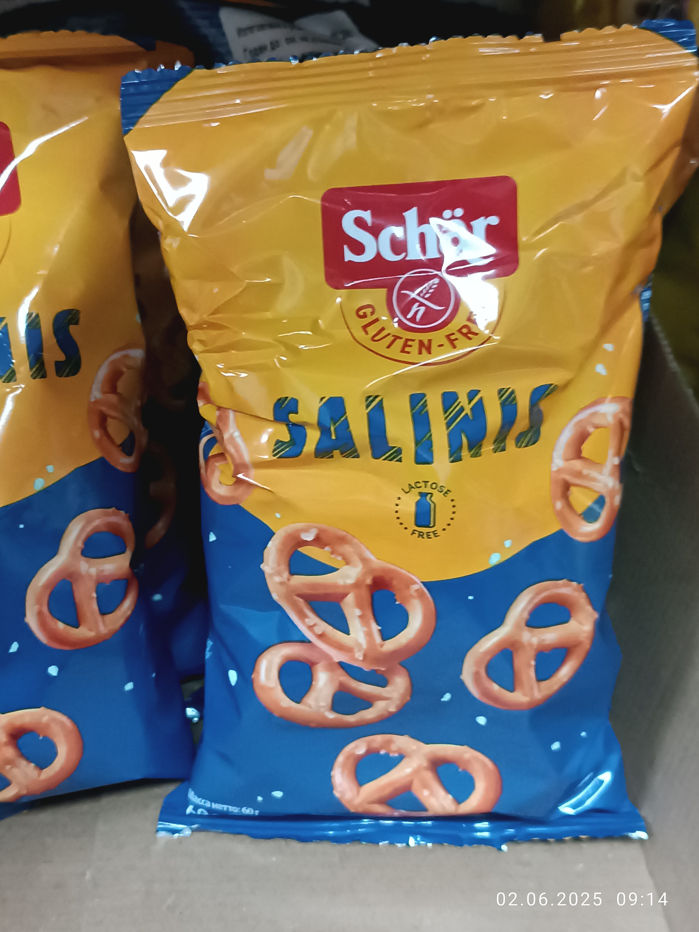 Salinis, крендельки соленые без глютена и лактозы, 60 г, Schar
