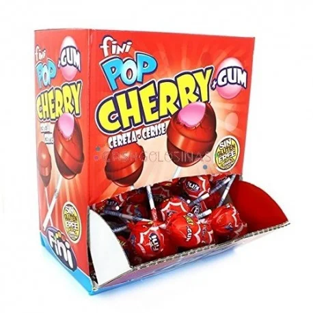 Леденцы Fini Cherry Pop Вишня с жевательной резинкой