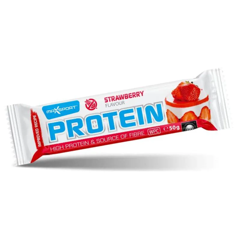 Maxsport протеиновый батончик со вкусом клубники 50 грамм